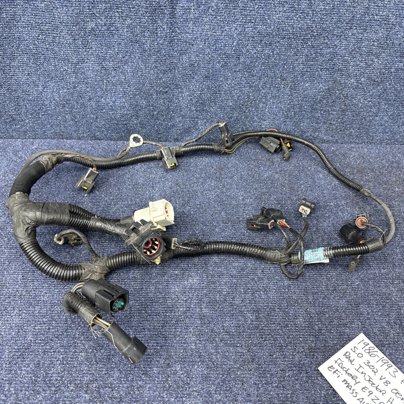 86-93 Ford Mustang 5.0L Fuel Injector Harness Mass Air  EFI 302 OEM Factory 87