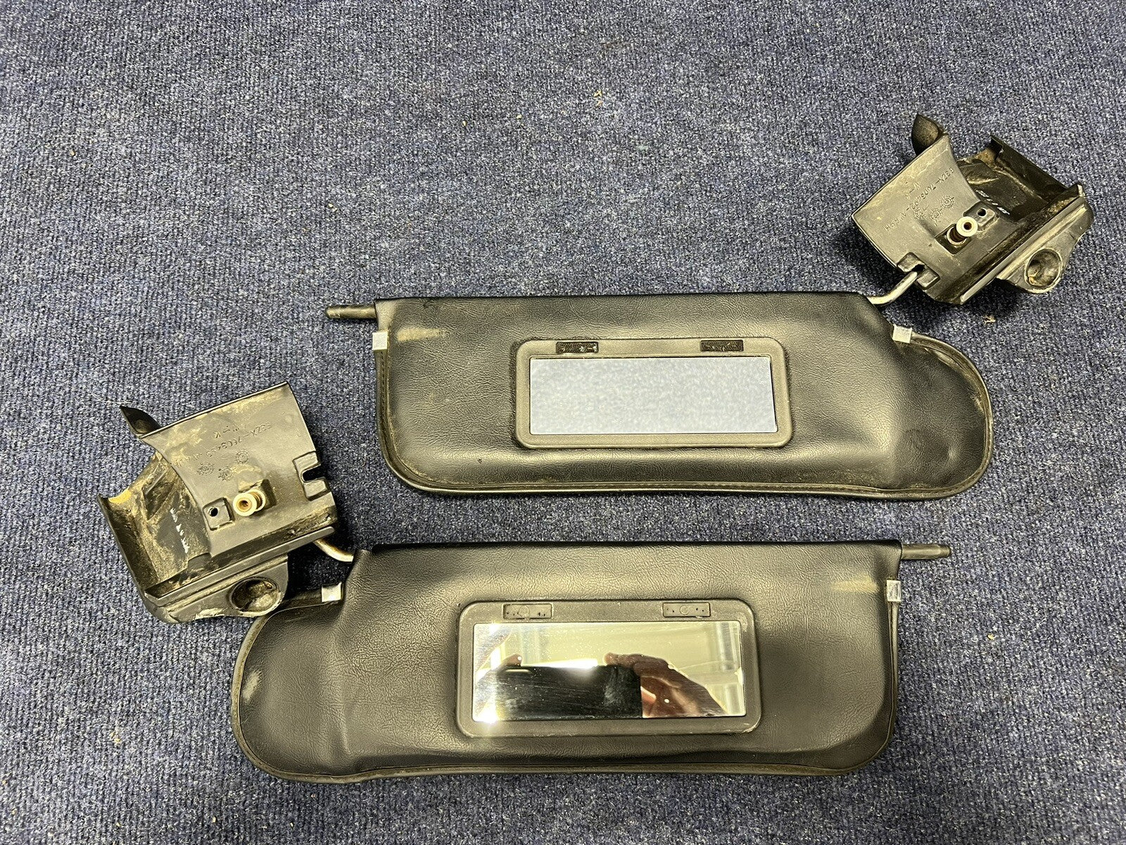 87-93 Ford Mustang Convertible Sun Visors Visor Set Pair Oem Foxbody Black Lx Gt