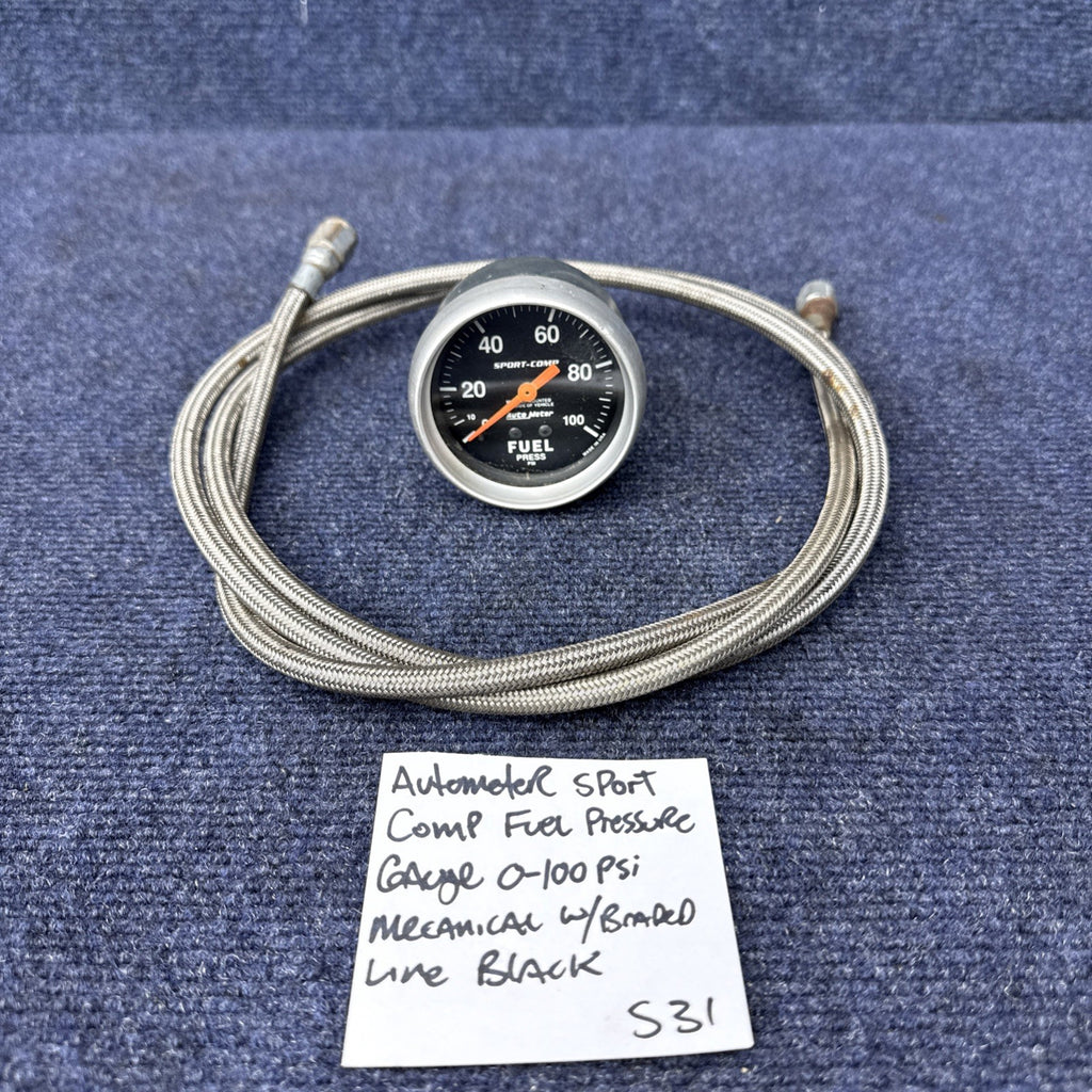 AutoMeter 3412 Sport-Comp Fuel Pressure Gauge, 2-5/8 in., Mechanical With Line