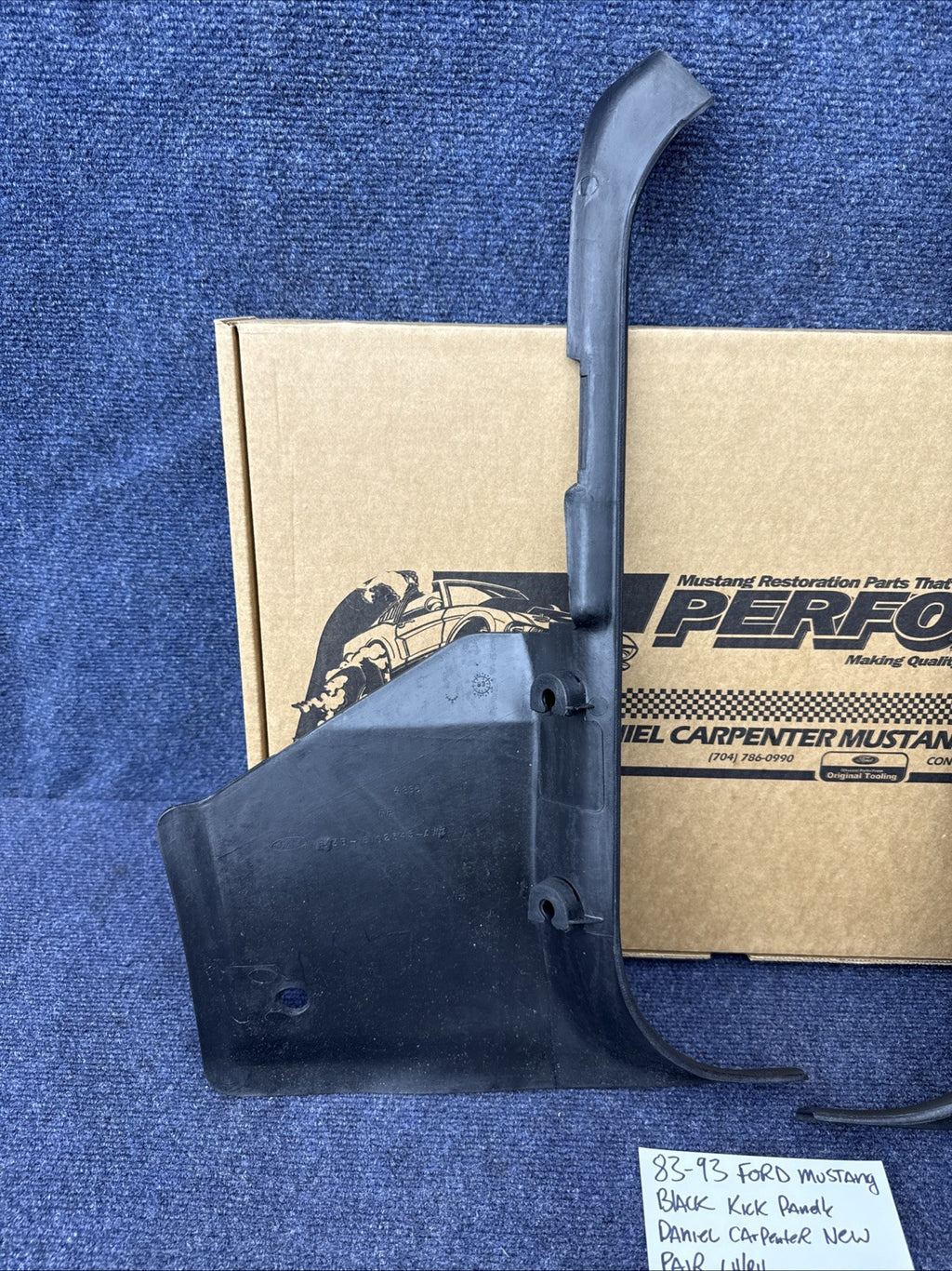 1983-1993 Ford Mustang Hardtop Black Interior Lower Kick Panels LH & RH