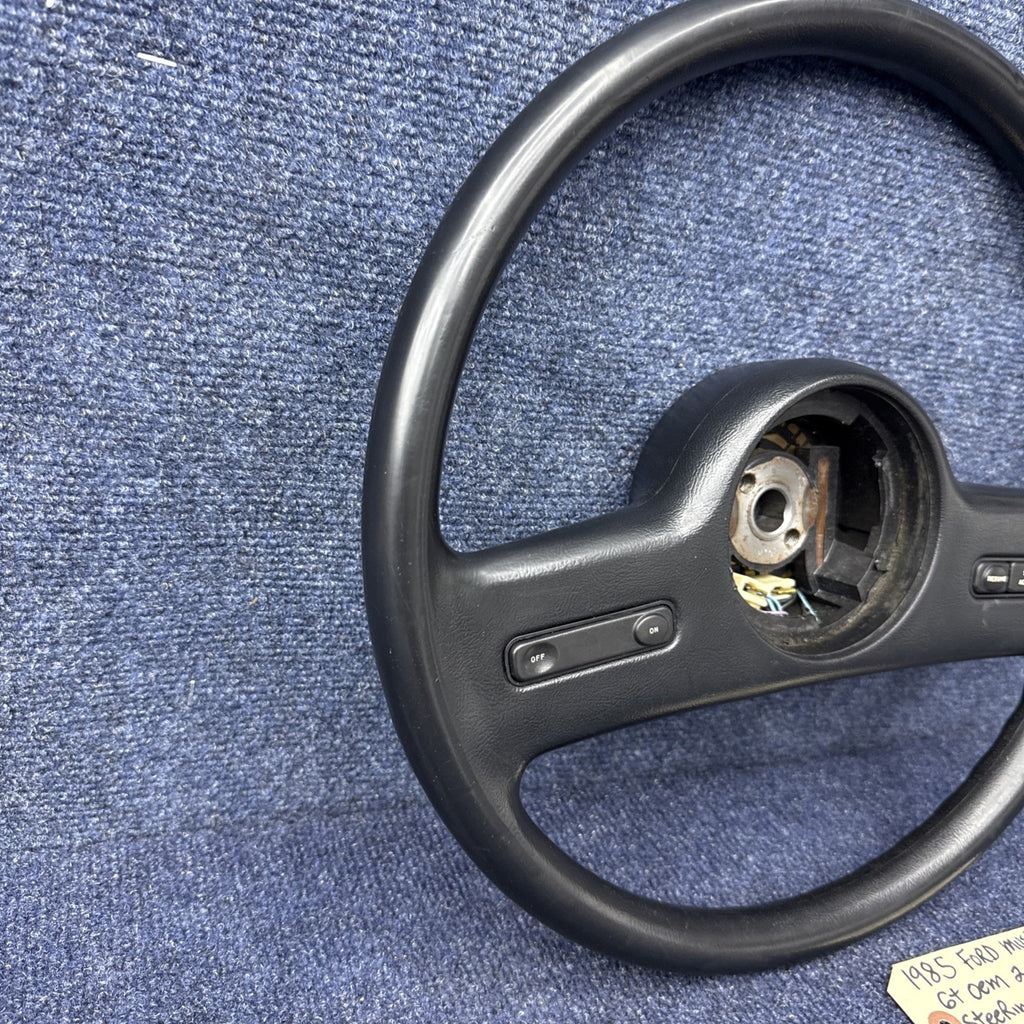 1985  1986 Ford Mustang Steering Wheel 2 Spoke Cruise Control OEM Factory Nice