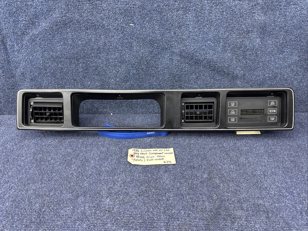 1984-1989 Lincoln MK Vii LSC Gray Dash Instrument Cluster Bezel Trim OEM Factory