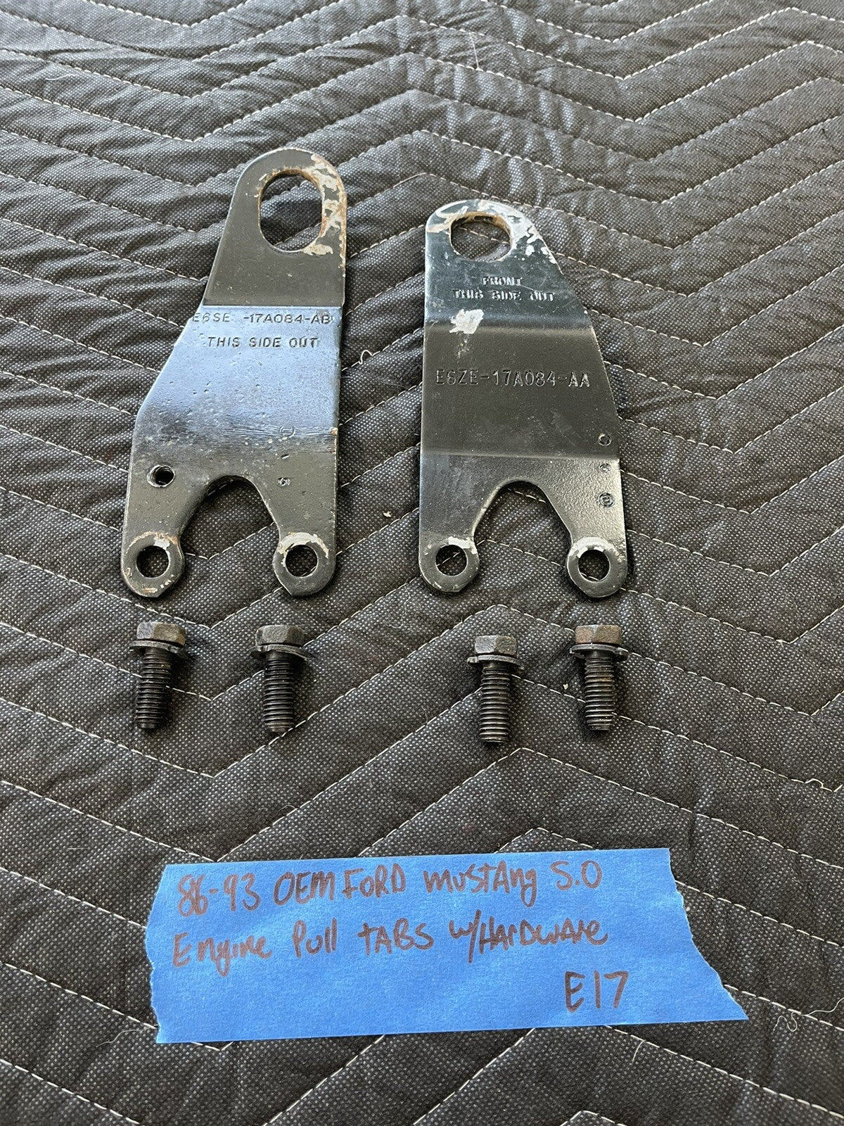 86-93 FORD MUSTANG 5.0 LX GT ENGINE MOTOR BLOCK LIFT HOOK HOOKS PLATES OEM SET