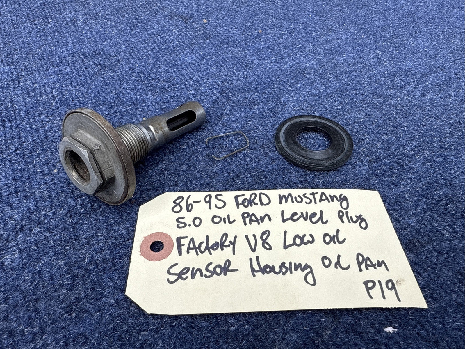 86-87-93-95 Ford Mustang Low Oil Sensor Oil Pan Level Plug Factory V8 302 OEM