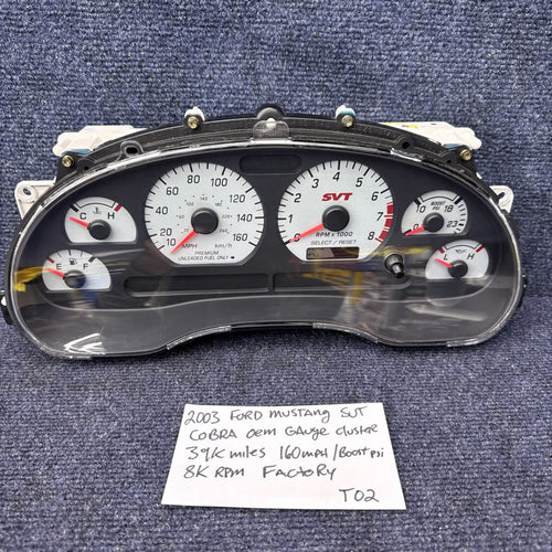 03-04 Mustang Cobra Instrument Cluster 160 Mph Speedometer Gauges 39k Miles Nice