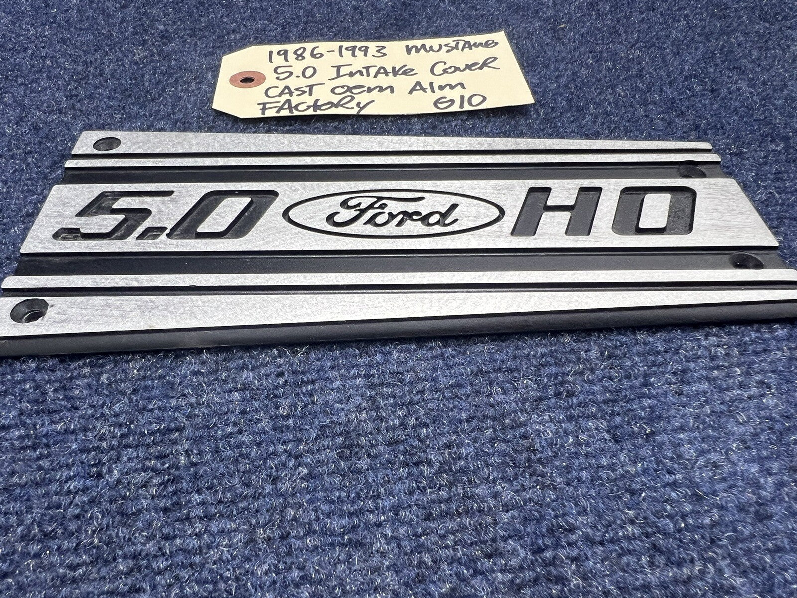 86-87-93 Ford Mustang Factory Upper Intake Manifold Plaque Cover 5.0 V8 OEM GT 