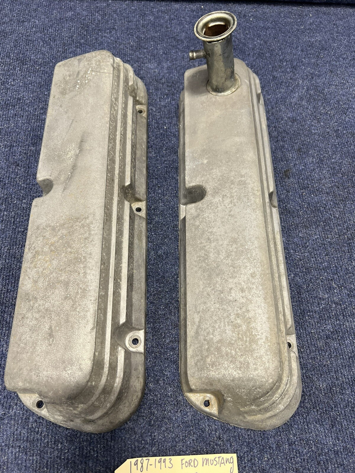 87-93 Ford Mustang Factory Aluminum Valve Covers 5.0L 5.0 302 289 E6ZE-6583-AB