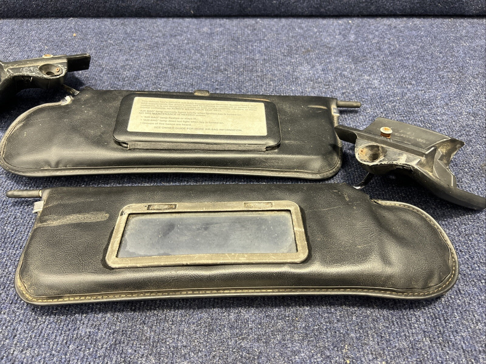 87-93 Ford Mustang Convertible Sun Visors Visor Set Pair Oem Foxbody Black Lx Gt