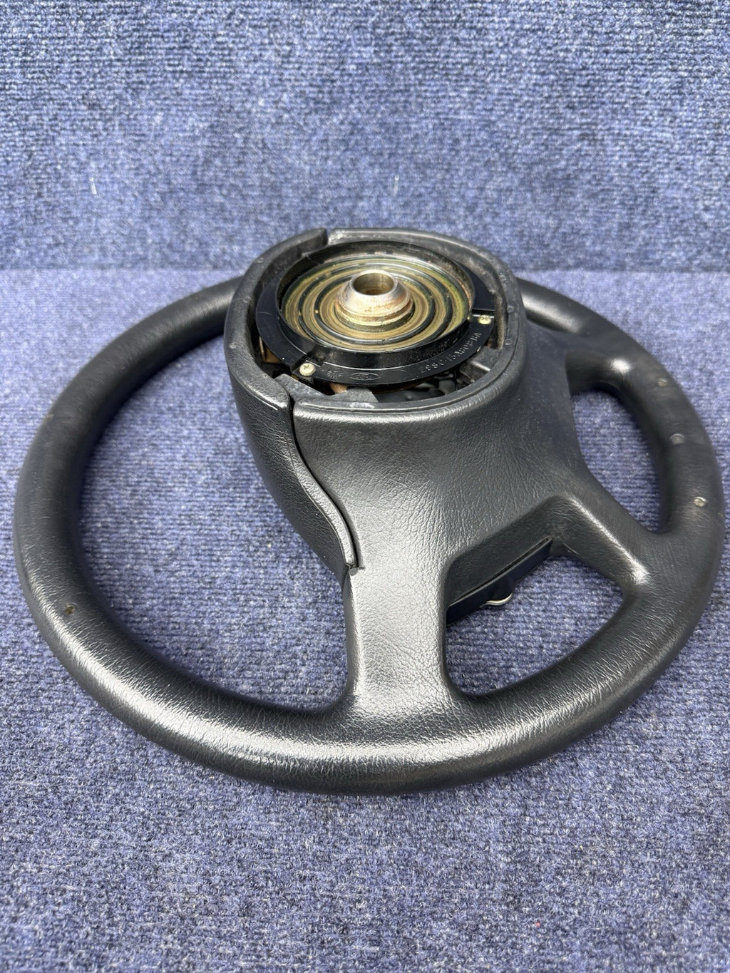 GENUINE Ford 1986 Lincoln Black Leather Steering Wheel w/Controls Mark VII Lsc