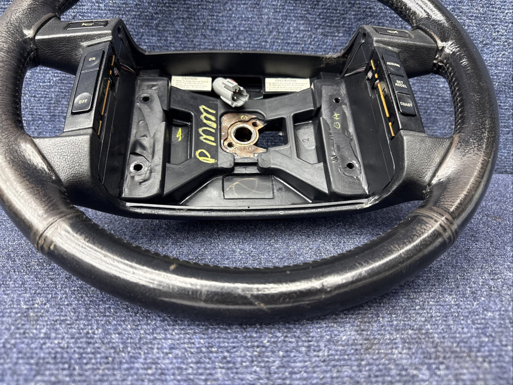 90-93 Ford Mustang Black Steering Wheel Leather  Factory OEM Coupe Hatch Stock