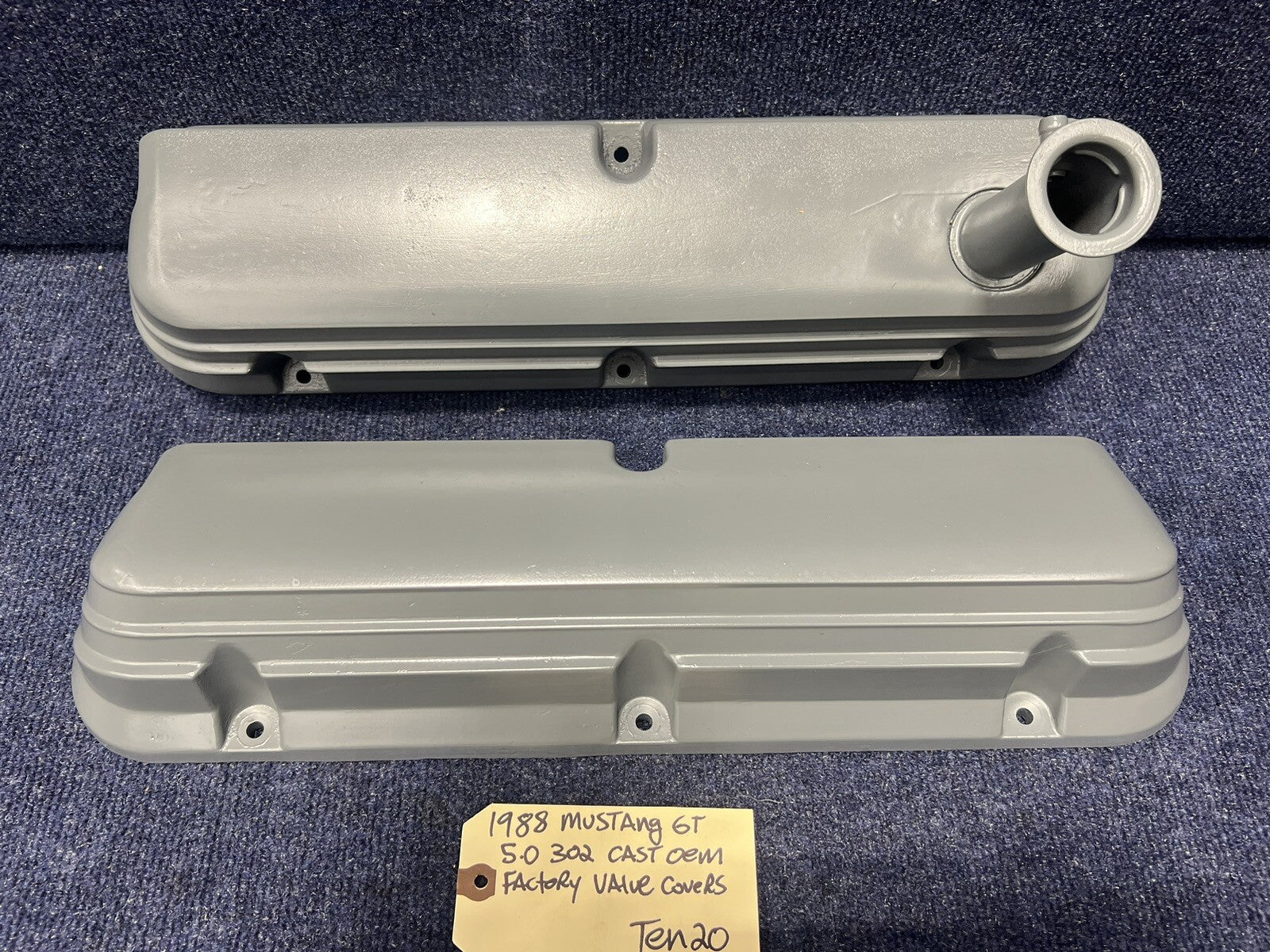 87-93 Ford Mustang Factory Aluminum Valve Covers 5.0L 5.0 302 289 E6ZE-6583-AB