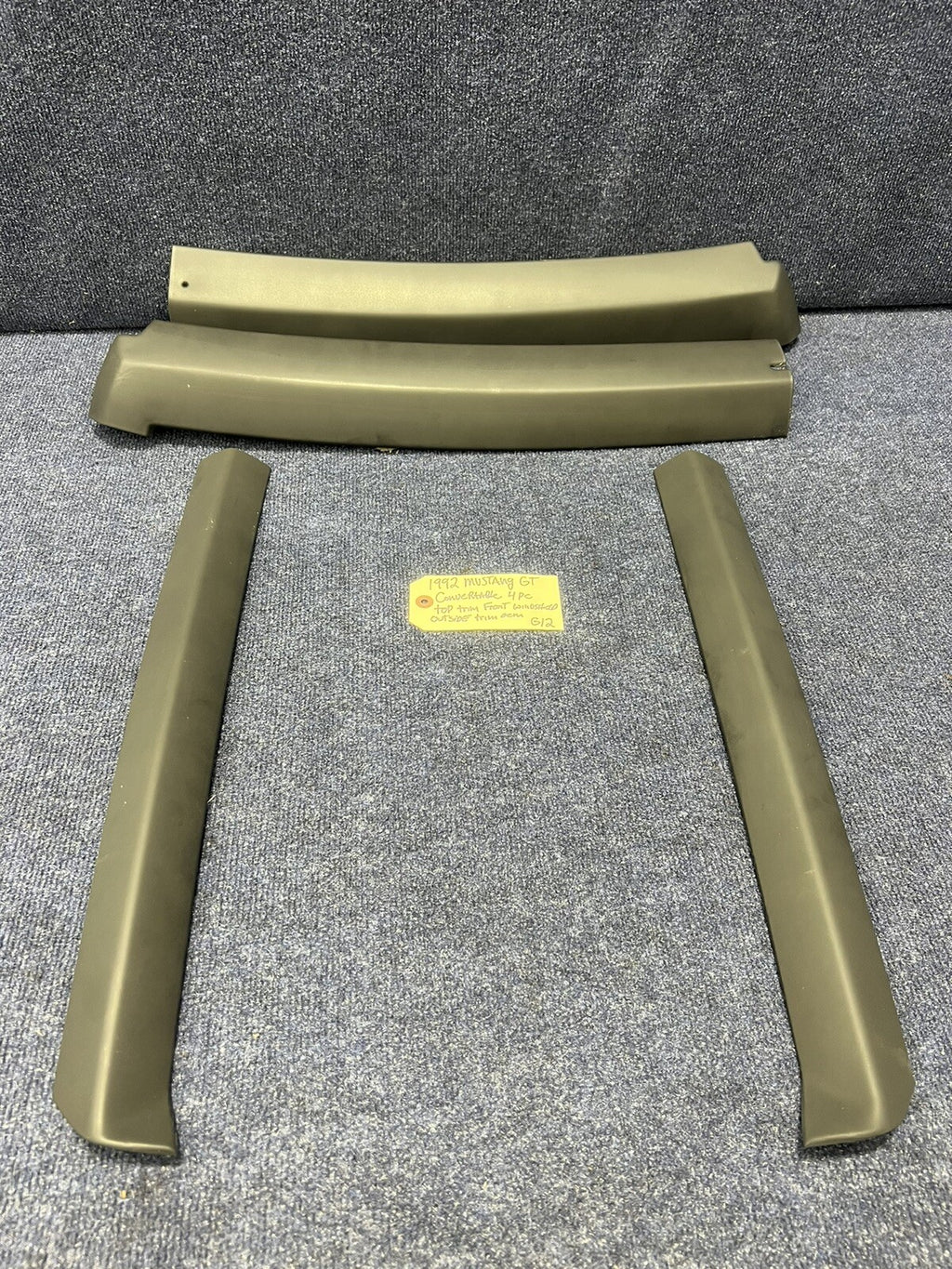 83-93 FORD MUSTANG CONVERTIBLE WINDSHIELD TRIM MOLDING SURROUND SET KIT OEM USED