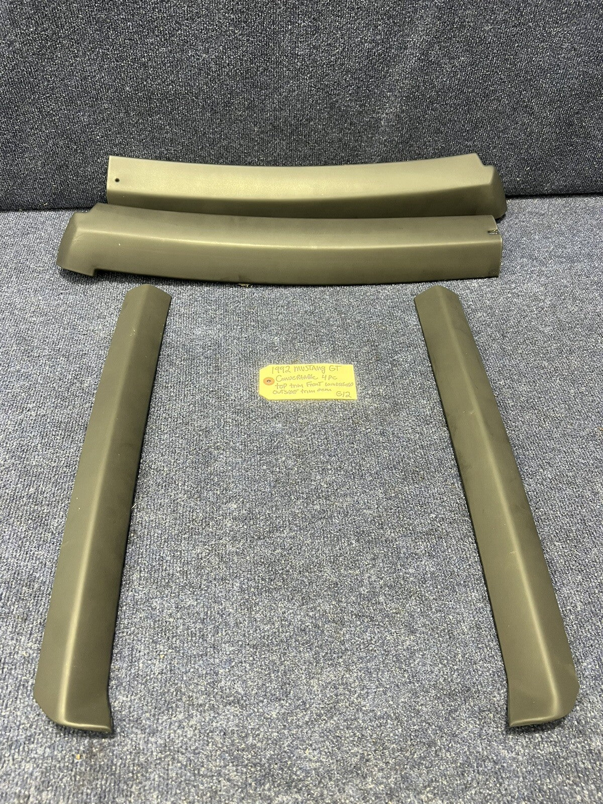 83-93 FORD MUSTANG CONVERTIBLE WINDSHIELD TRIM MOLDING SURROUND SET KIT OEM USED