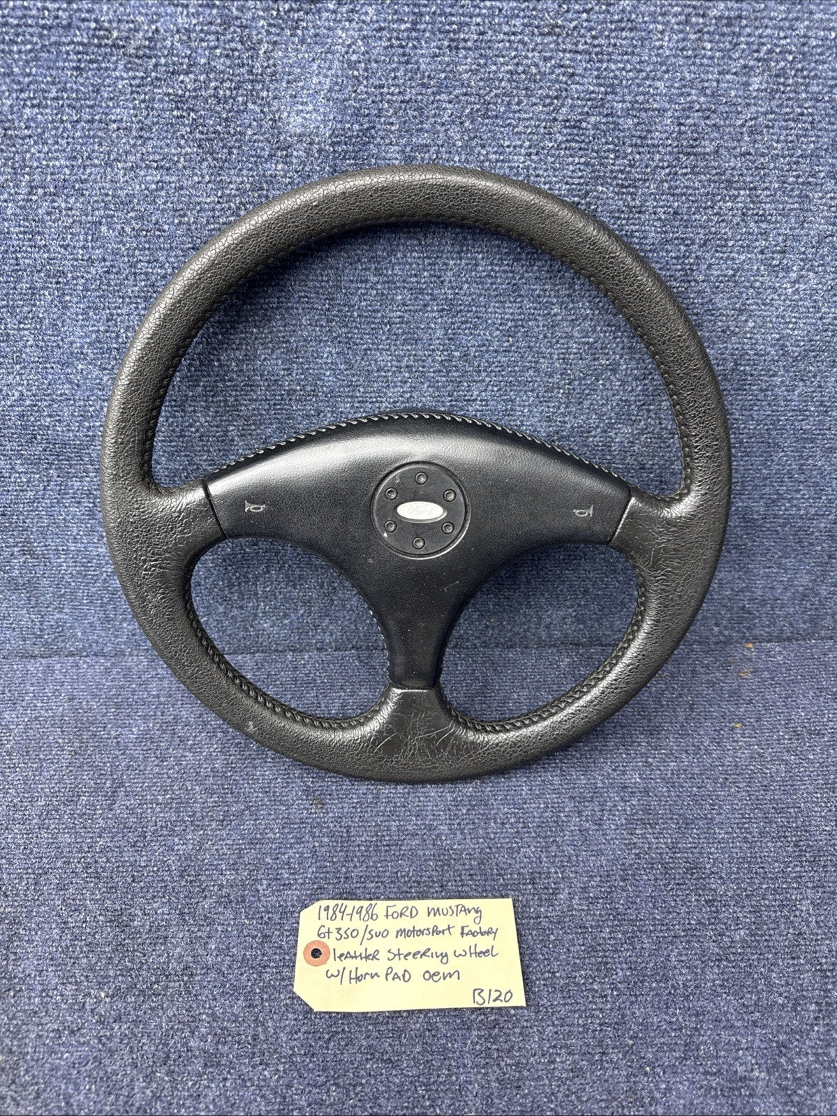 1984 85 86 ford mustang GT350 SVO factory leather steering wheel OEM Ford MINT
