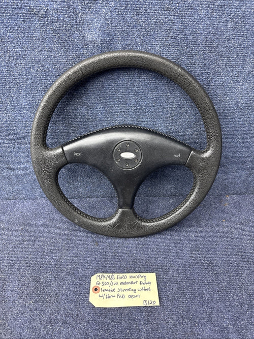 1984 85 86 ford mustang GT350 SVO factory leather steering wheel OEM Ford MINT