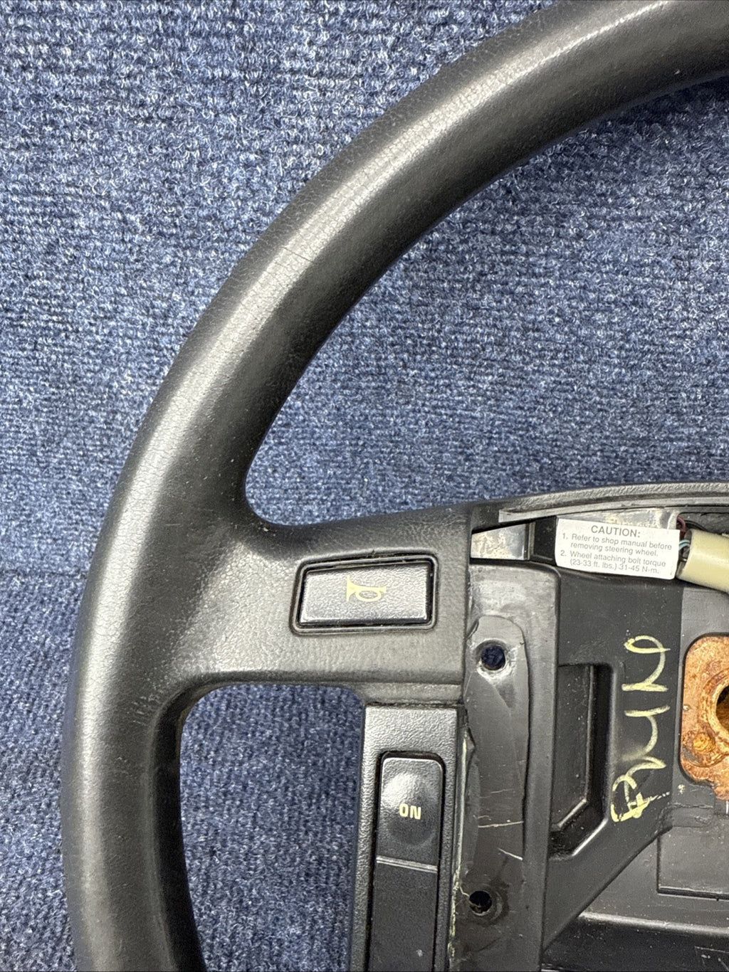 90-93 Ford Mustang Black Steering Wheel w/ Buttons Factory OEM Coupe Hatch Stock