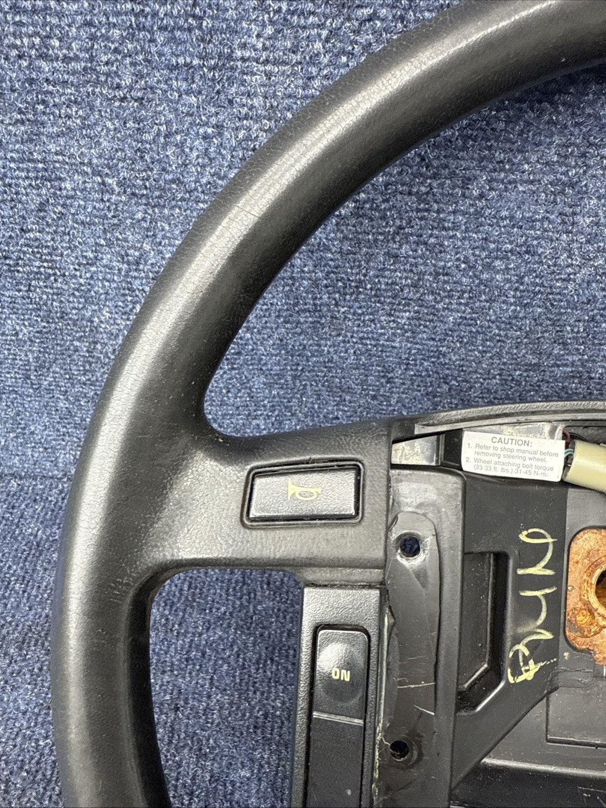 90-93 Ford Mustang Black Steering Wheel w/ Buttons Factory OEM Coupe Hatch Stock