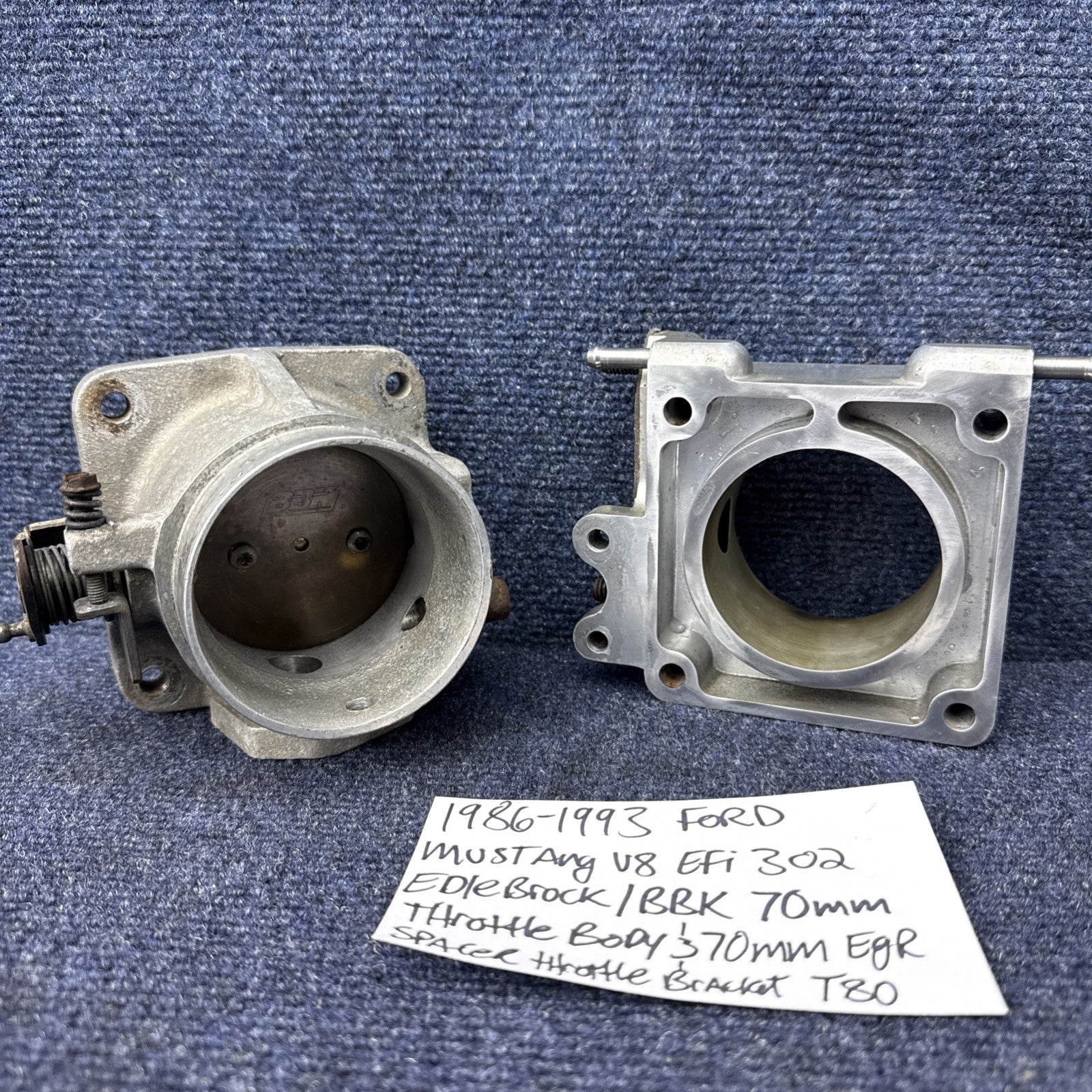 1986-1993 Mustang 302 bbk Edlebrock 70mm throttle body egr spacer 5.0 Foxbody