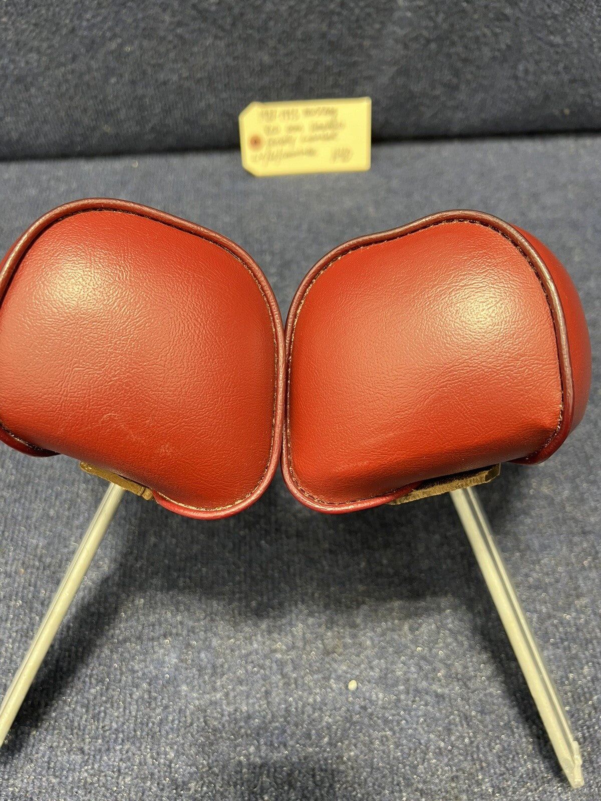 79-93 FORD MUSTANG LEFT FRONT SEAT HEADREST RED LEATHER OEM FACTORY GT LX FOX 🦊
