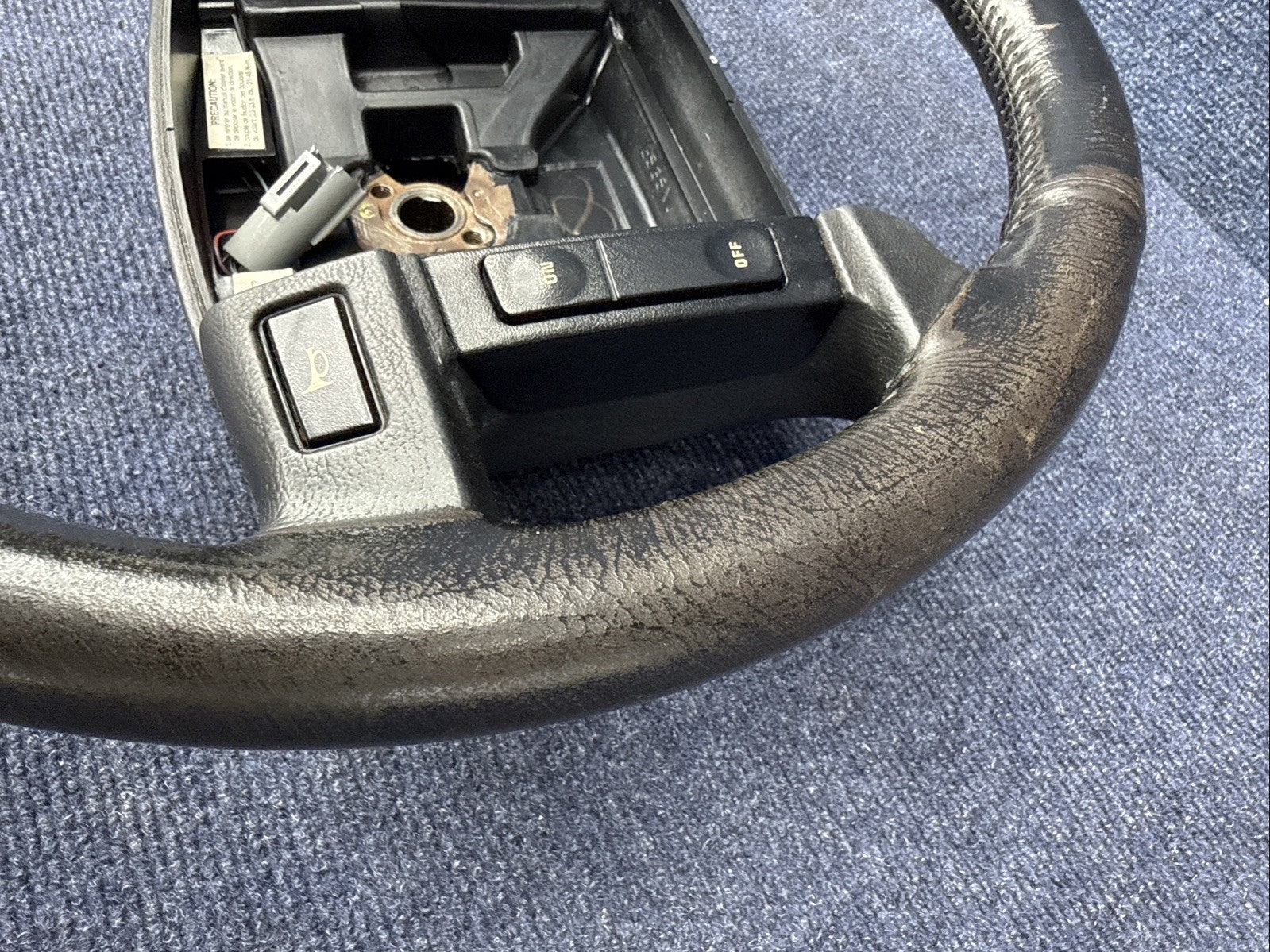 90-93 Ford Mustang Black Steering Wheel Leather  Factory OEM Coupe Hatch Stock